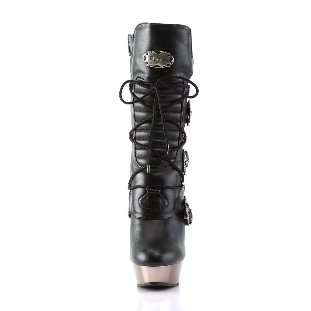 Bottes Hautes Demonia Muerto-1026 Platform Vegan Noir Femme | ESZ-8015376