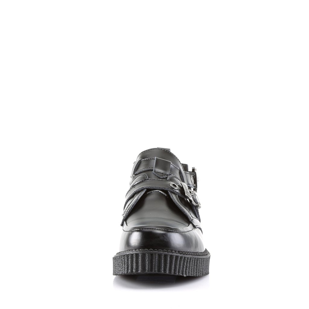 Chaussures Creepers Demonia Creeper-615 Platform Cuir Noir Homme | ZGA-8502649