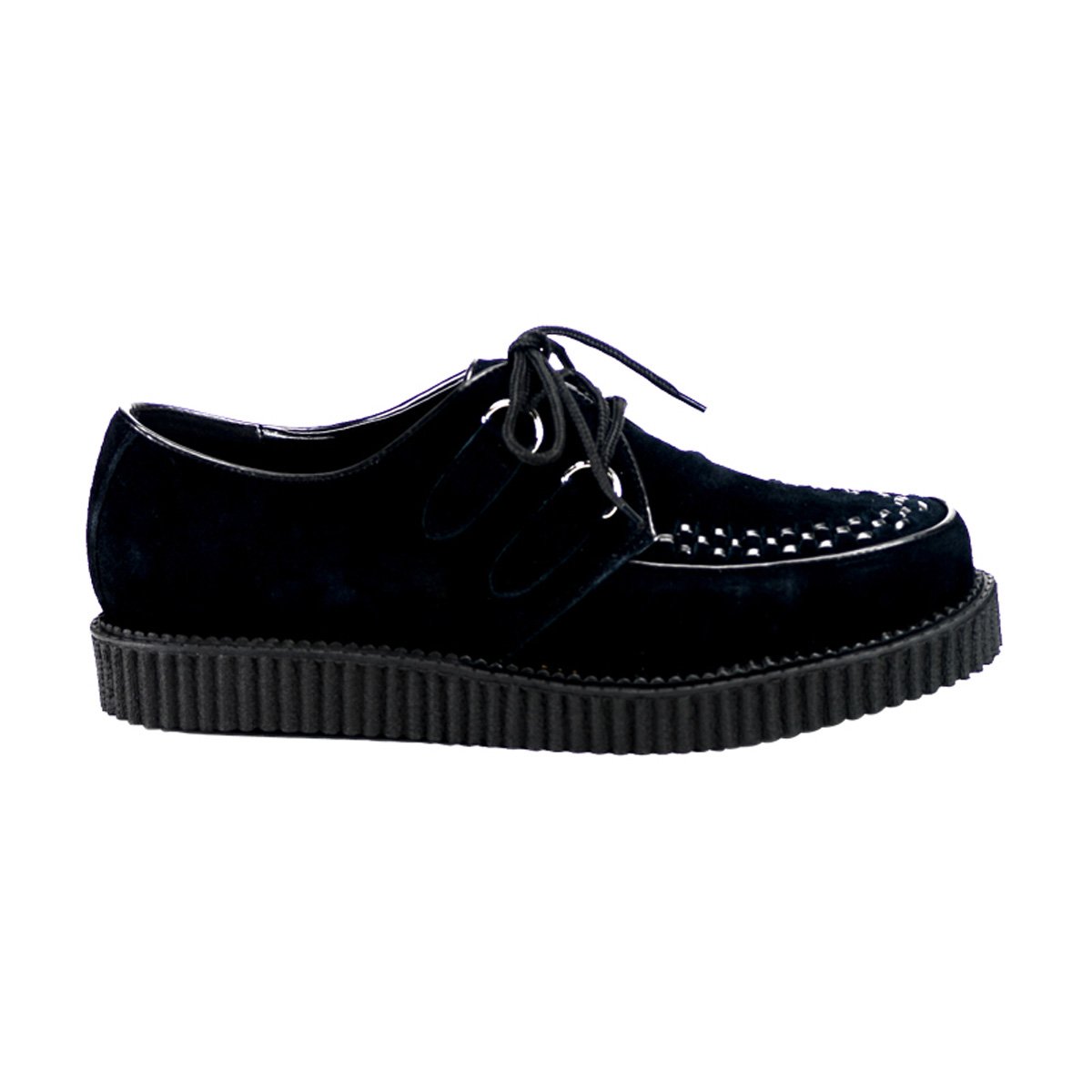 Chaussures Creepers Demonia Creeper-602S Platform Rockabilly Punk Daim Noir Homme | UEM-2896815