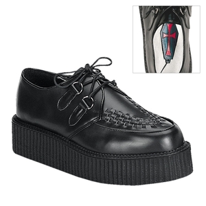 Chaussures Creepers Demonia Creeper-402 Platform Rockabilly Goth Punk Cuir Noir Homme | FHQ-7968554