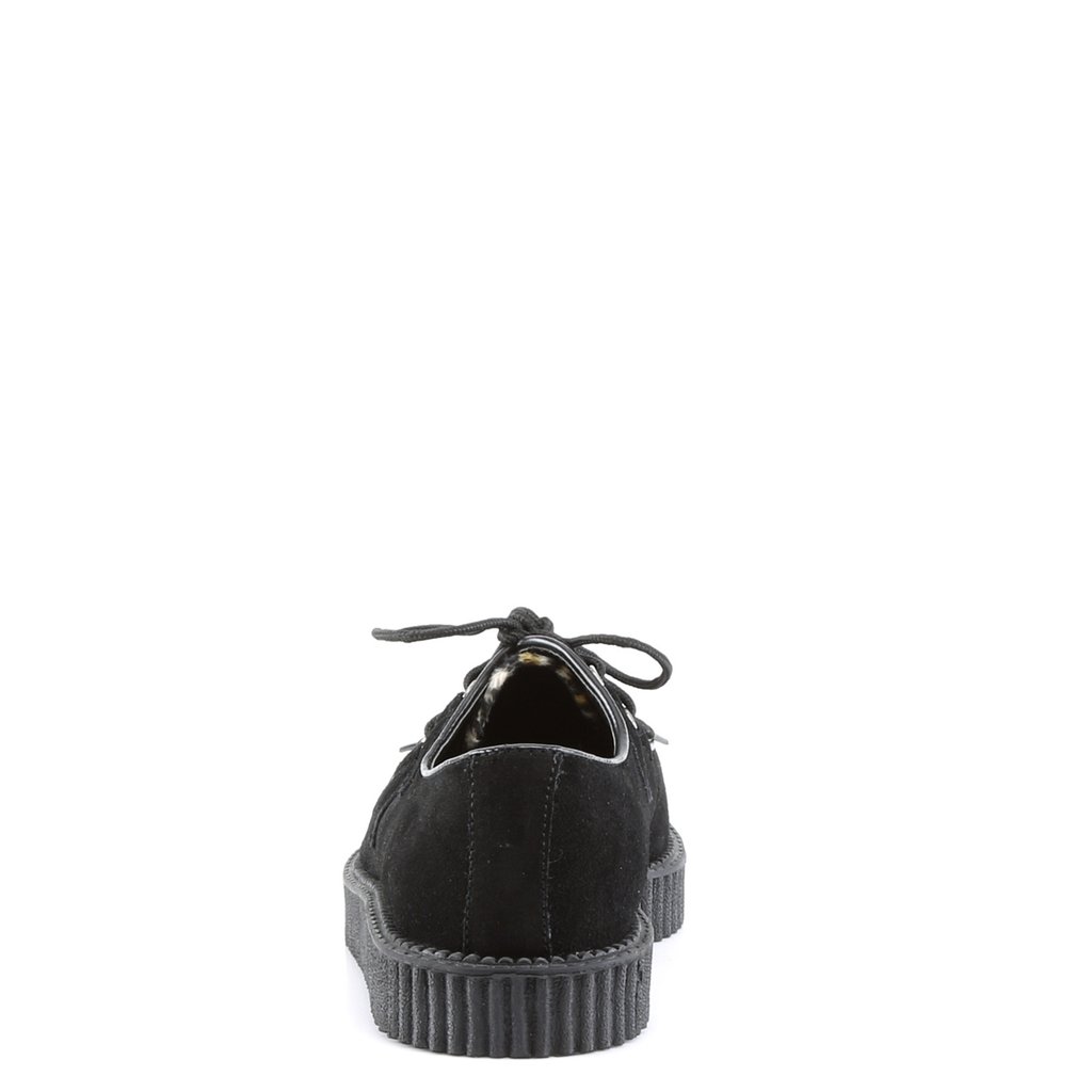 Chaussures Creepers Demonia Creeper-600 Platform Rockabilly Punk Daim Noir Homme | KAP-8475927