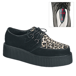 Chaussures Creepers Demonia Creeper-400 Platform Rockabilly Punk Daim Noir Homme | TBZ-2031860