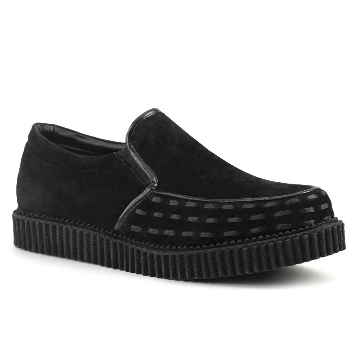 Chaussures Creepers Demonia V-CREEPER-607 Platform Daim Vegan Noir Homme | GLS-9733994