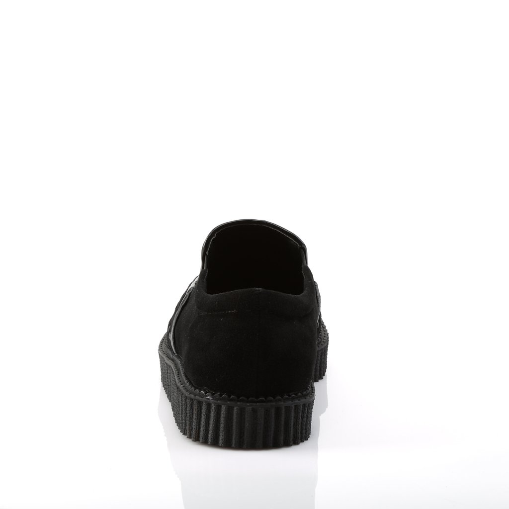 Chaussures Creepers Demonia V-CREEPER-607 Platform Daim Vegan Noir Homme | GLS-9733994