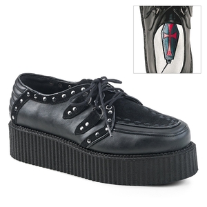 Chaussures Creepers Demonia V-CREEPER-535 Platform Daim Vegan Noir Homme | RMZ-4409356