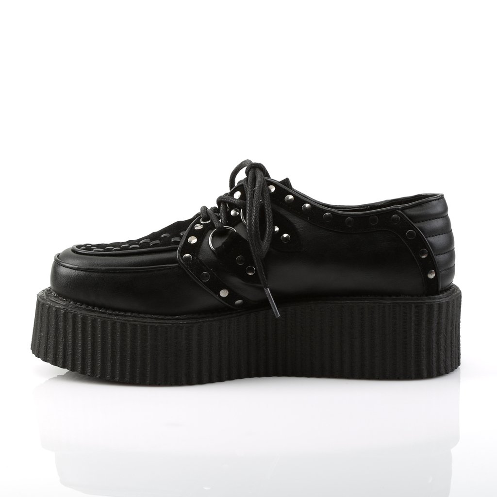 Chaussures Creepers Demonia V-CREEPER-535 Platform Daim Vegan Noir Homme | RMZ-4409356