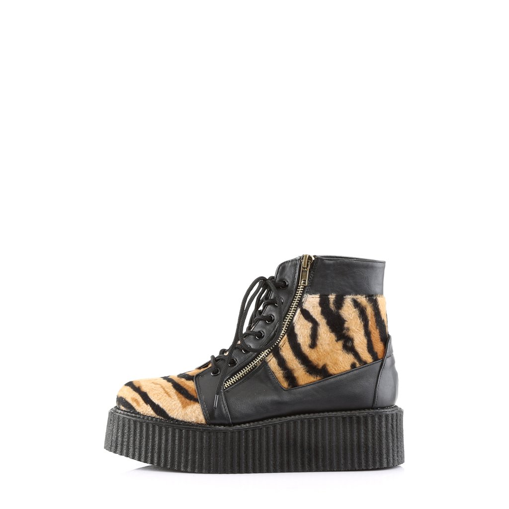 Chaussures Creepers Demonia V-CREEPER-571 Platform Dentelle Up Cuir Vegan Noir Homme | NLZ-3891388