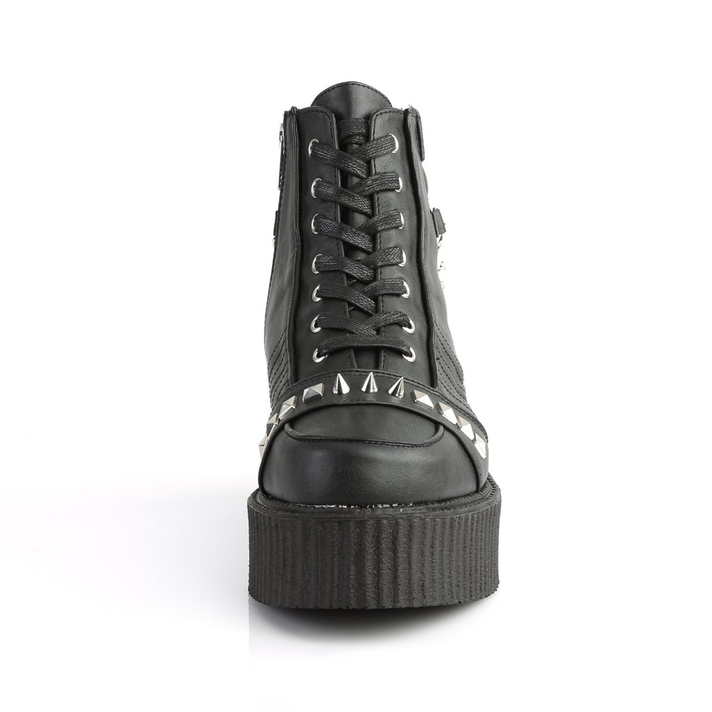 Chaussures Creepers Demonia V-CREEPER-565 Platform Cuir Vegan Noir Homme | HXF-0495716