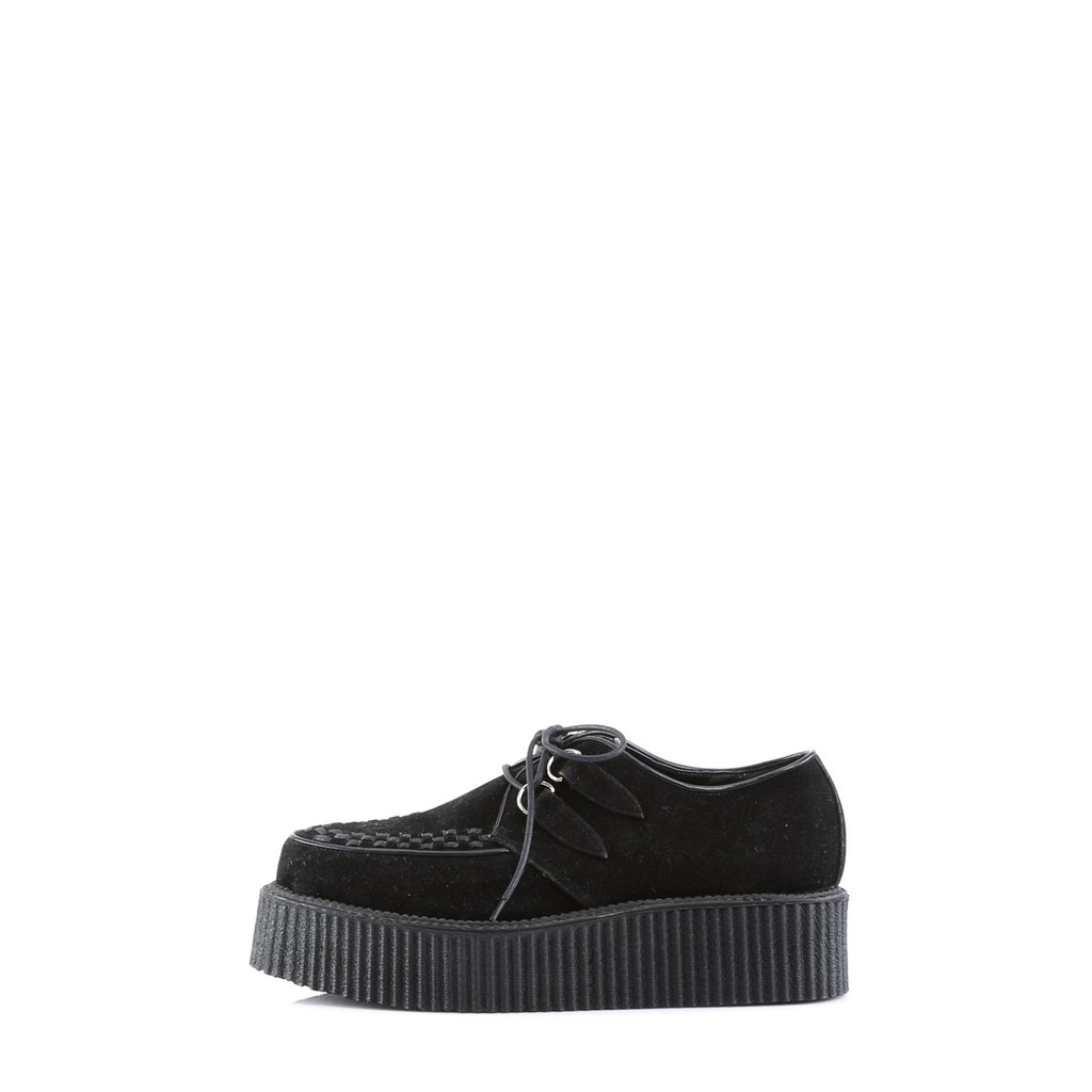 Chaussures Creepers Demonia V-CREEPER-502S Platform Daim Vegan Noir Homme | GBR-2168611