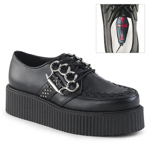 Chaussures Creepers Demonia V-CREEPER-516 Platform Cuir Vegan Noir Homme | KAP-3834792