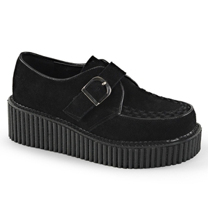 Chaussures Creepers Demonia Creeper-118 Platform Daim Vegan Noir Femme | BSA-0231980