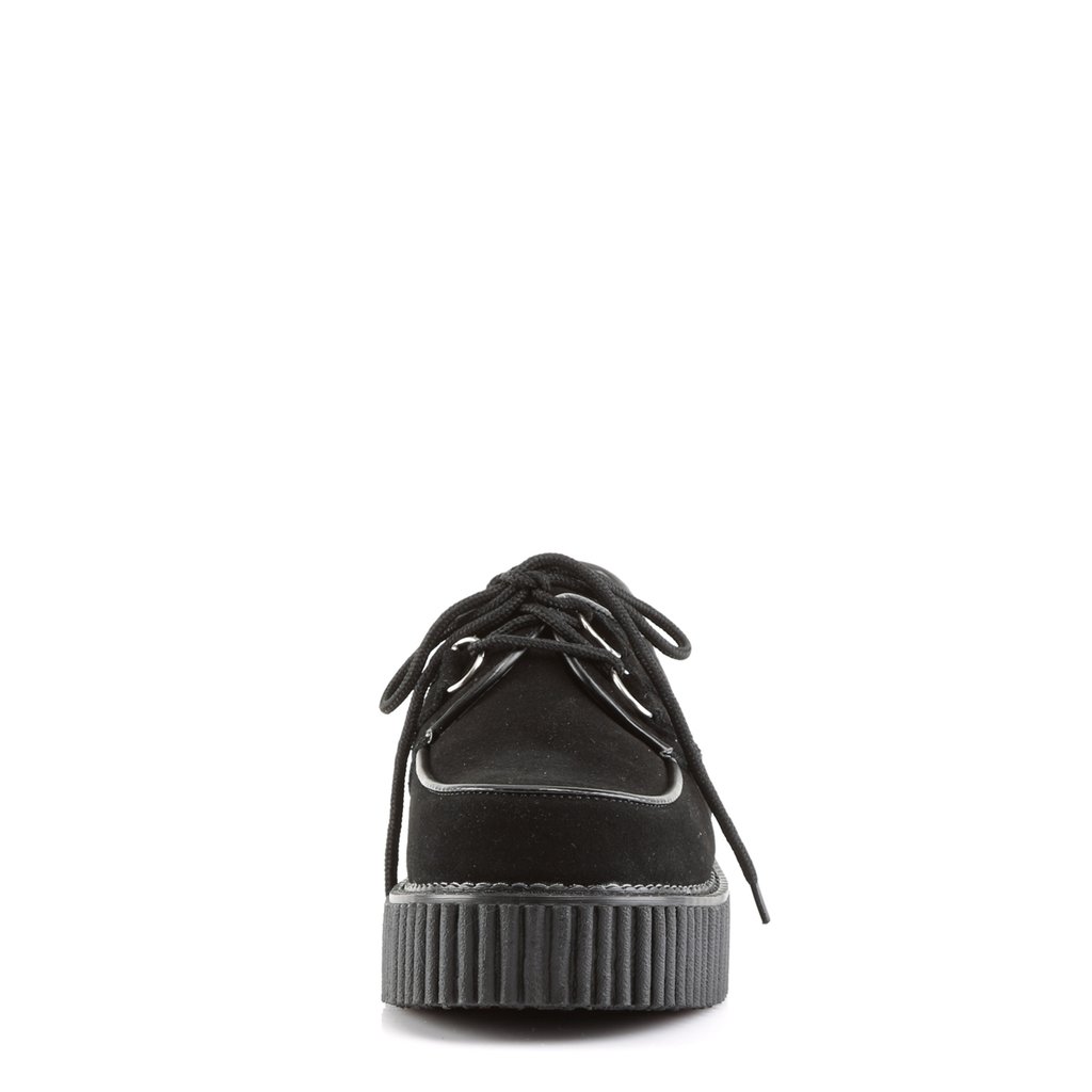 Chaussures Creepers Demonia Creeper-101 Platform Goth Punk Daim Noir Femme | BMA-3498361