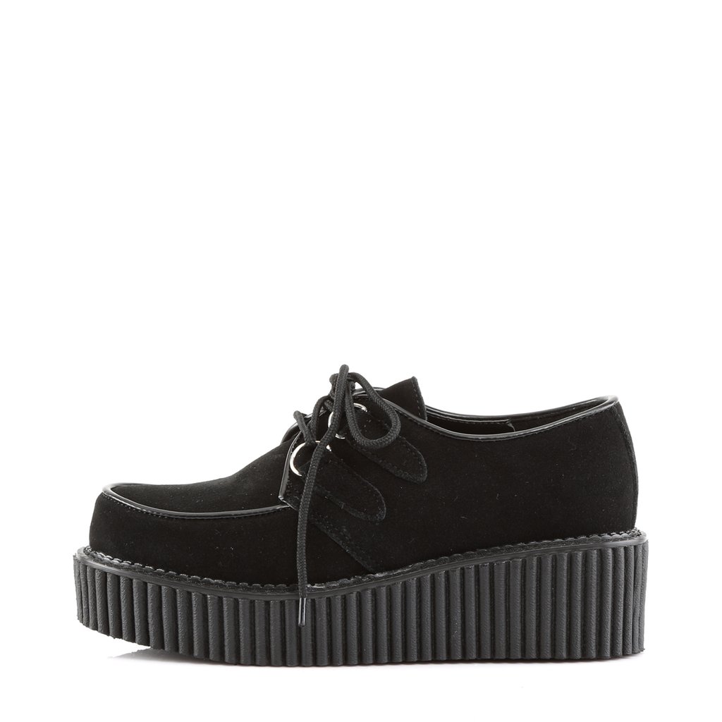 Chaussures Creepers Demonia Creeper-101 Platform Goth Punk Daim Noir Femme | BMA-3498361