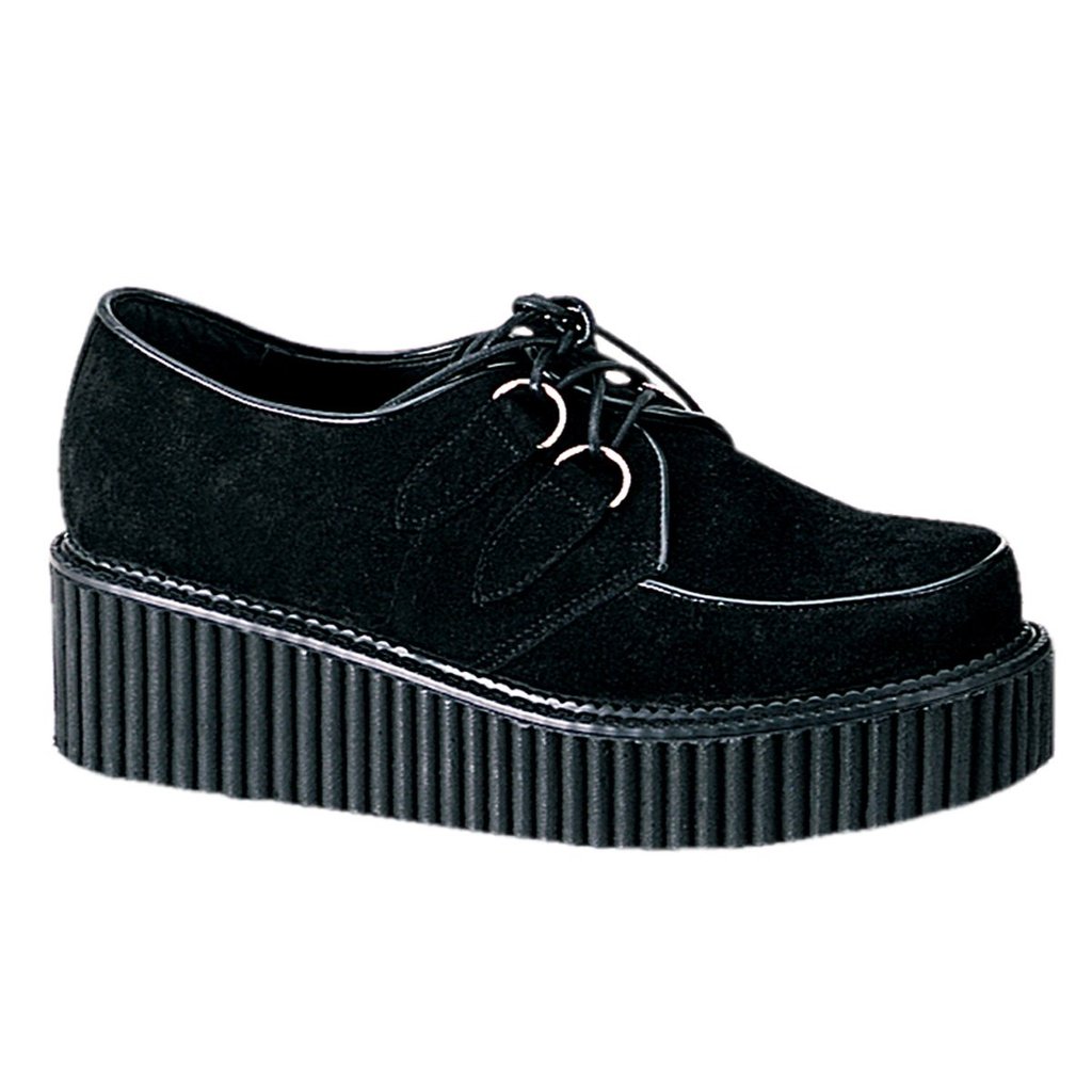 Chaussures Creepers Demonia Creeper-101 Platform Goth Punk Daim Noir Femme | BMA-3498361