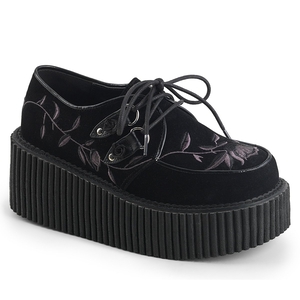 Chaussures Creepers Demonia Creeper-219 Platform Dentelle Up Noir Femme | BDH-5033843