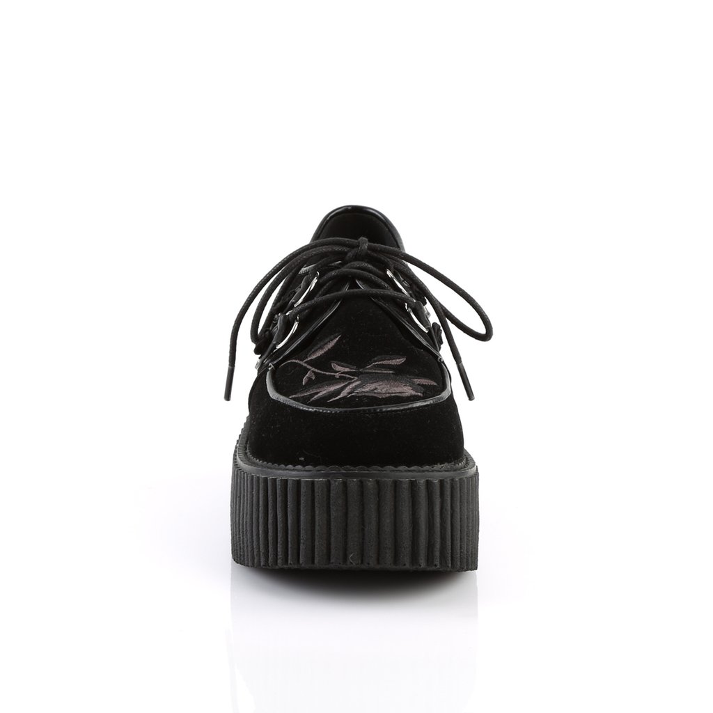 Chaussures Creepers Demonia Creeper-219 Platform Dentelle Up Noir Femme | BDH-5033843