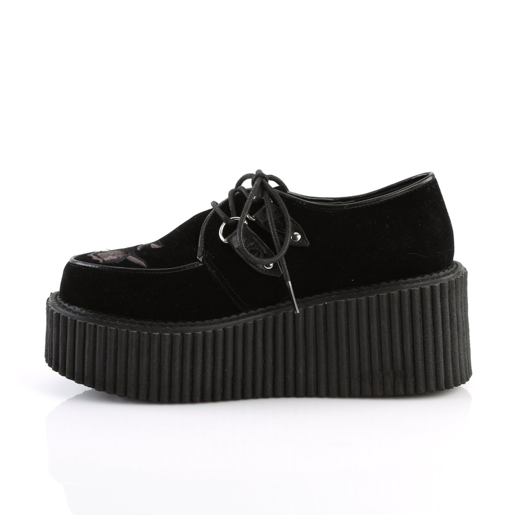 Chaussures Creepers Demonia Creeper-219 Platform Dentelle Up Noir Femme | BDH-5033843