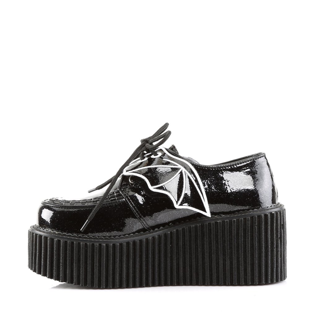 Chaussures Creepers Demonia Creeper-205 Platform Glitter Noir Femme | YTS-1602808