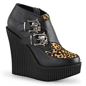 Chaussures Creepers Demonia Creeper-306 Wedge Platform Noir Femme | RIP-8956574