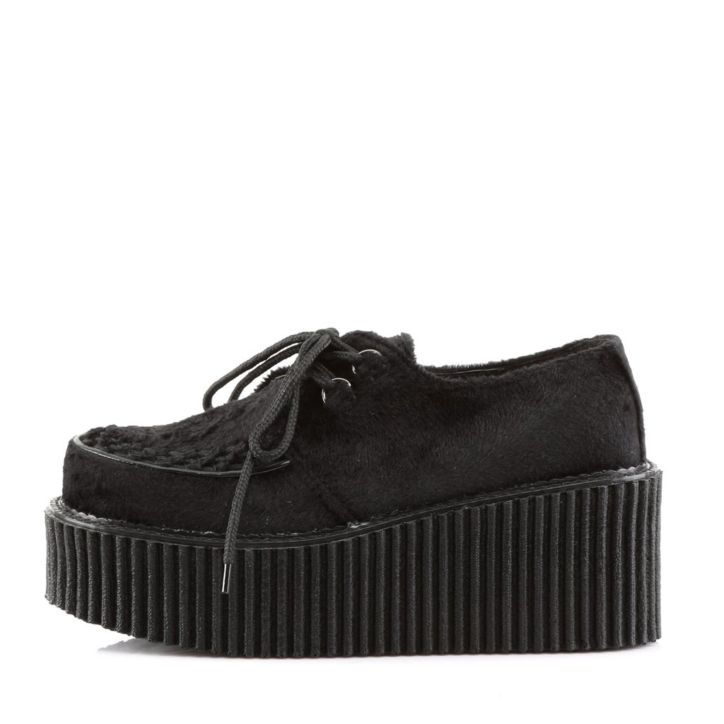 Chaussures Creepers Demonia Creeper-202 Platform Goth Punk Noir Femme | FZM-9839903