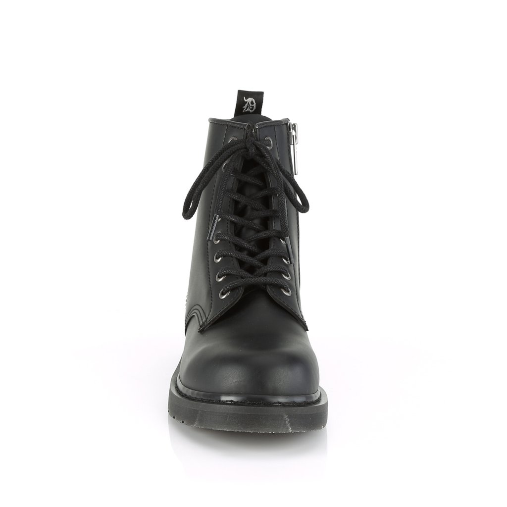 Bottines Demonia Bolt-100 Dentelle Up Cuir Vegan Noir Homme | RNT-4948932