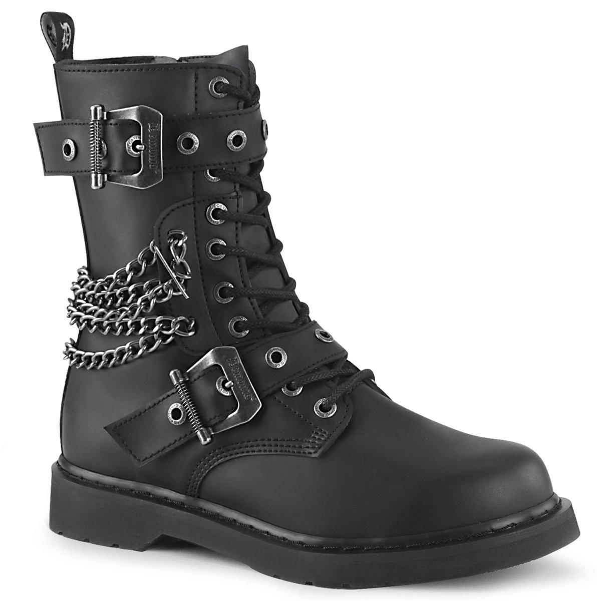 Bottines Demonia Bolt-250 Mid-Calf Cuir Vegan Noir Homme | AMI-8660089