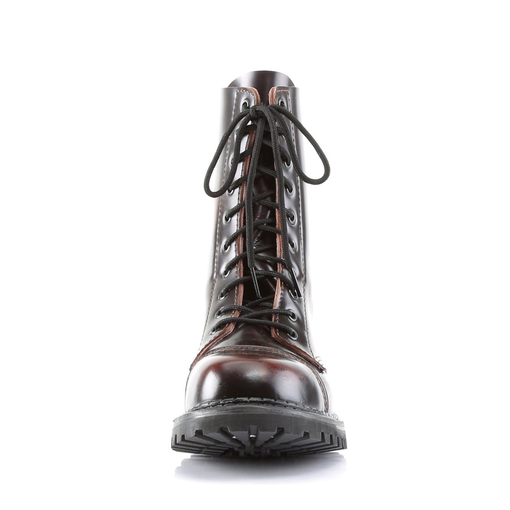 Bottines Demonia Rocky-10 Platform Goth Punk Bordeaux Homme | IEM-8930680