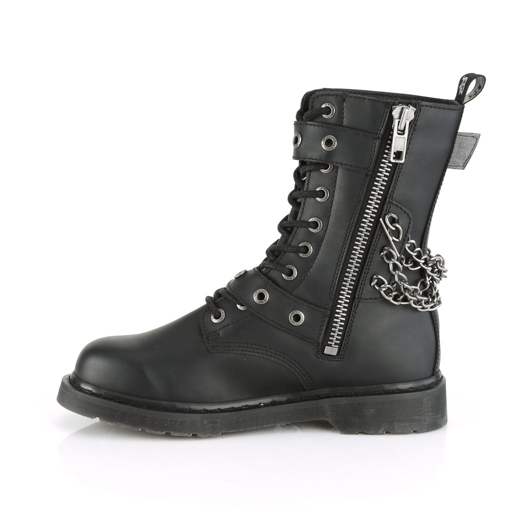 Bottines Demonia Bolt-250 Mid-Calf Cuir Vegan Noir Homme | AMI-8660089