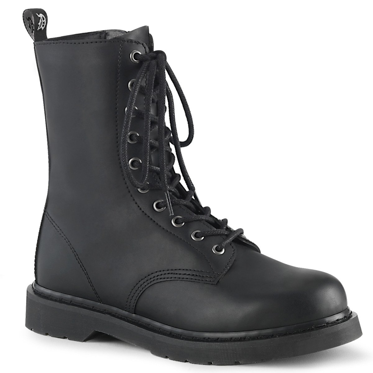 Bottines Demonia Bolt-200 Dentelle Up Cuir Vegan Noir Homme | PIC-1527039