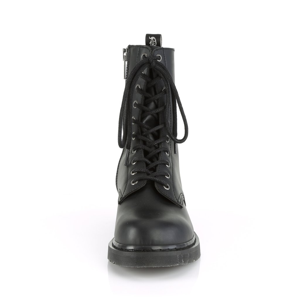 Bottines Demonia Bolt-200 Dentelle Up Cuir Vegan Noir Homme | PIC-1527039