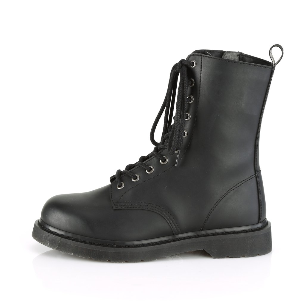 Bottines Demonia Bolt-200 Dentelle Up Cuir Vegan Noir Homme | PIC-1527039