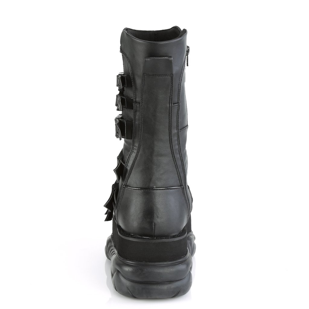 Bottines Demonia Neptune-210 Platform Mid Calf Cuir Vegan Noir Homme | PDO-7656359