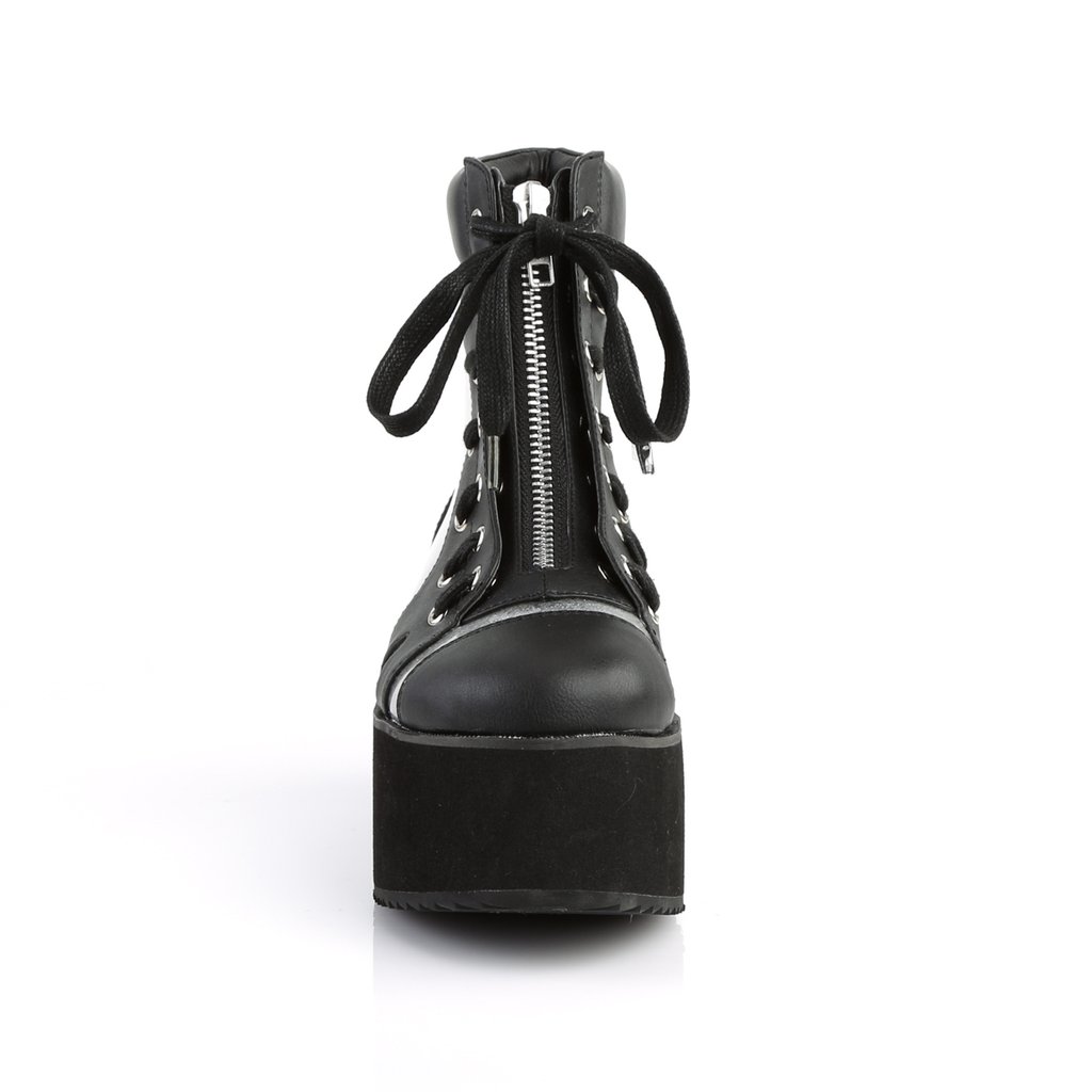 Bottines Demonia Grip-102 Platform Cuir Vegan Noir Femme | NXM-5315924