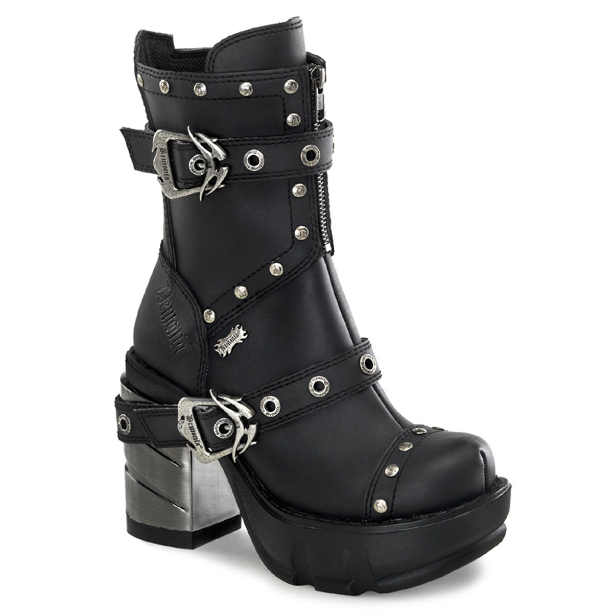 Bottines Demonia Sinister-201 Platform Cuir Vegan Noir Femme | KDW-4558027