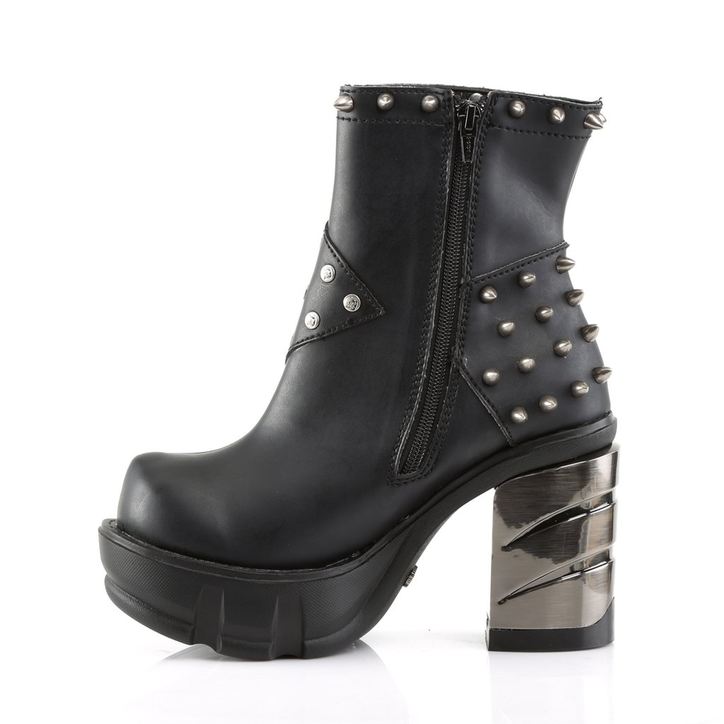 Bottines Demonia Sinister-64 Platform Cuir Vegan Noir Femme | MIG-7405637