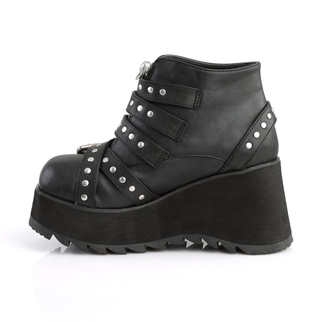 Bottines Demonia Scene-30 Platform Cuir Vegan Noir Femme | NOB-9425902