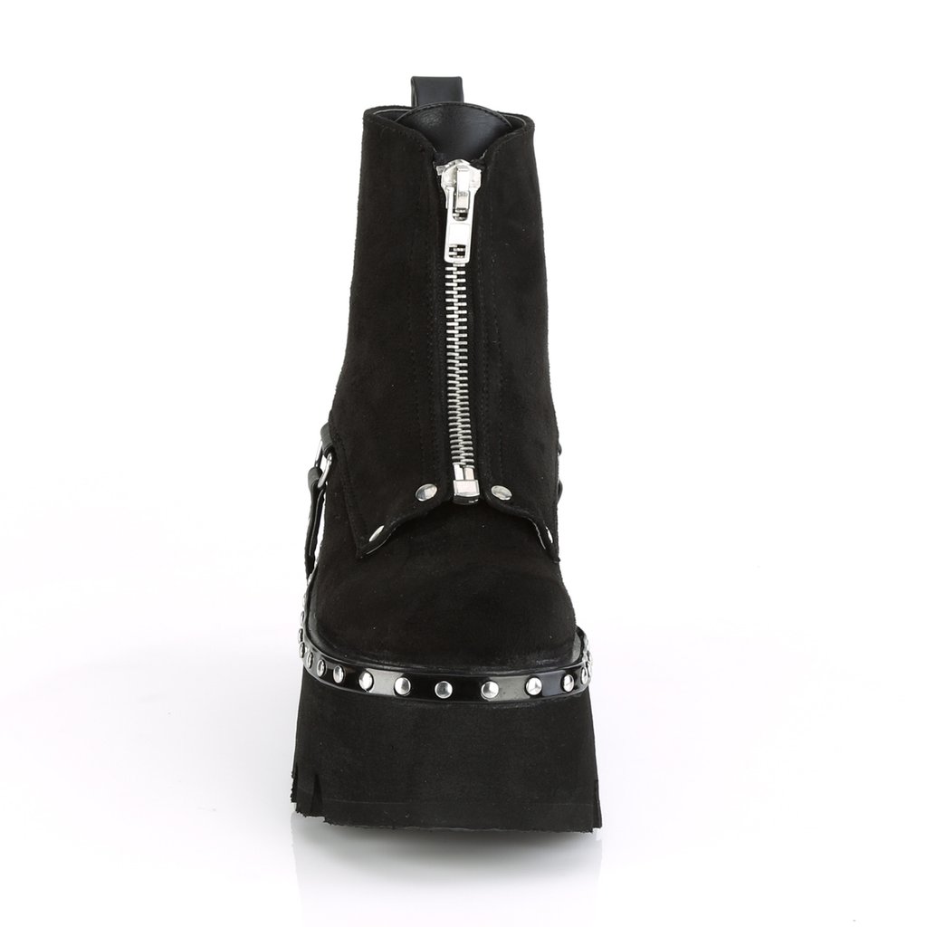 Bottines Demonia Ashes-100 Platform Daim Vegan Noir Femme | NBK-3755281