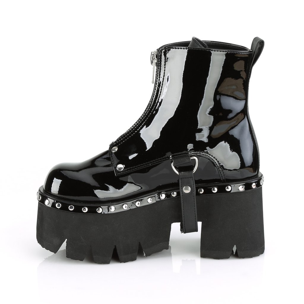 Bottines Demonia Ashes-100 Platform Cuir Vegan Noir Femme | KYM-9343372