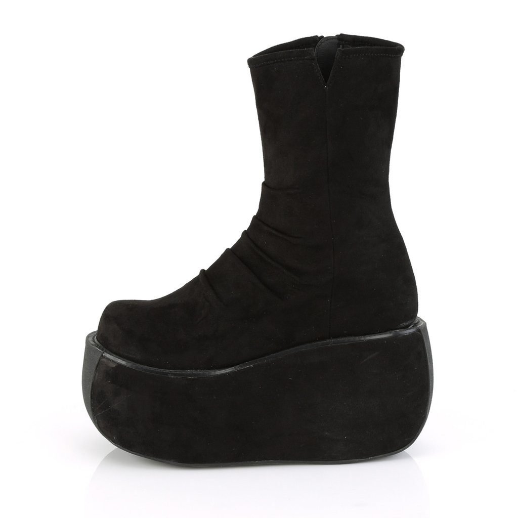 Bottines Demonia Violet-100 Platform Daim Noir Femme | JHA-6341870