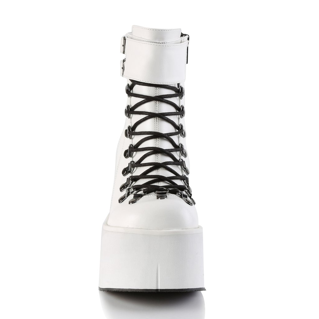 Bottines Demonia Kera-21 Platform Cuir Vegan Blanche Femme | KVV-6885220