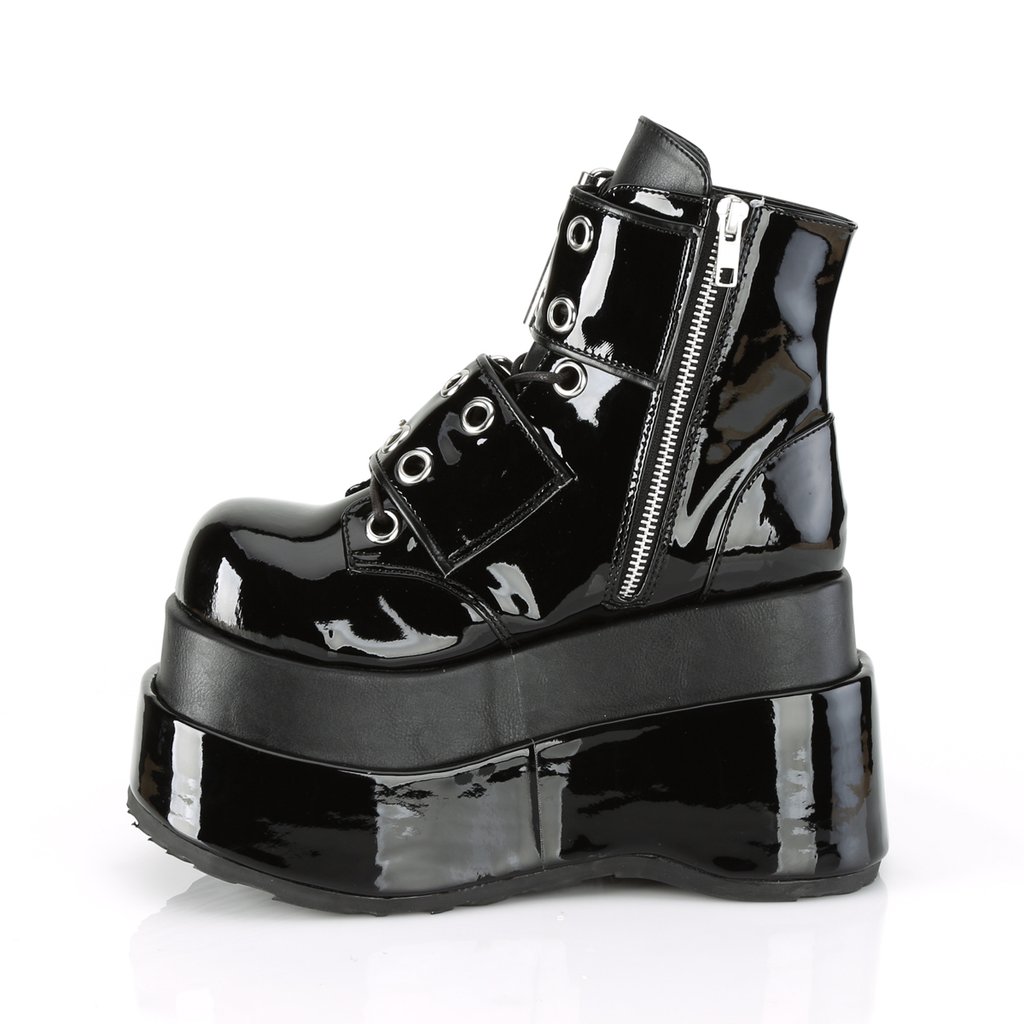 Bottines Demonia Bear-104 Platform Dentelle Up Cuir Vegan Noir Femme | VRU-6877697